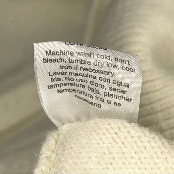 SMALL IVORY WHITE CREAM POOF APPAREL SWEATER NEUTRAL COLOR LONG SLEEVE - Picture 15 of 15